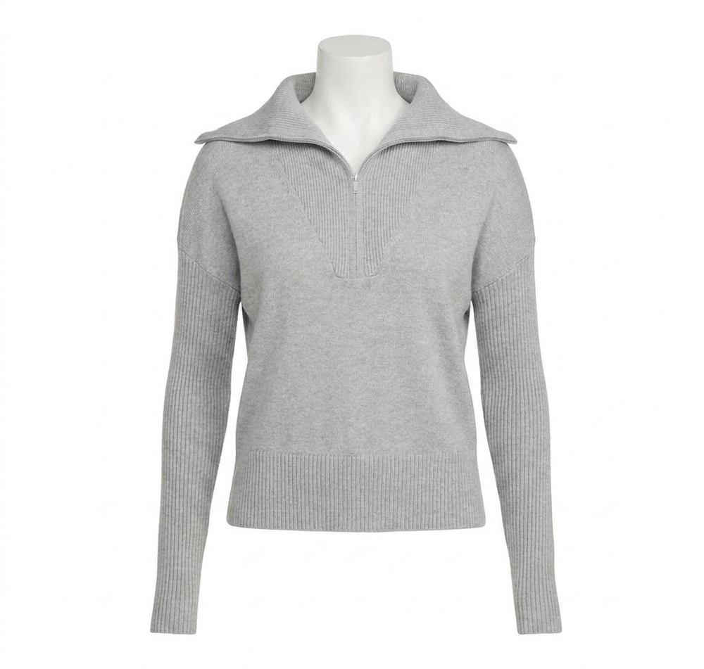 NEW BADGLEY MISCHKA 1/2 zip sweater in grey
